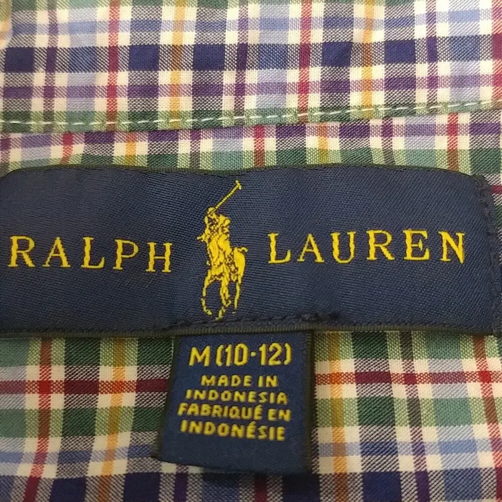 Ralph Lauren Plaid Button Front Shirt Size‎ M (10-12) kid